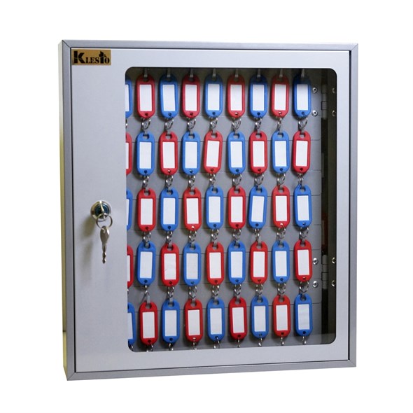 Шкаф для ключей Klesto SKB-102 на 102 ключа, серый, металл/стекло - фото 38625